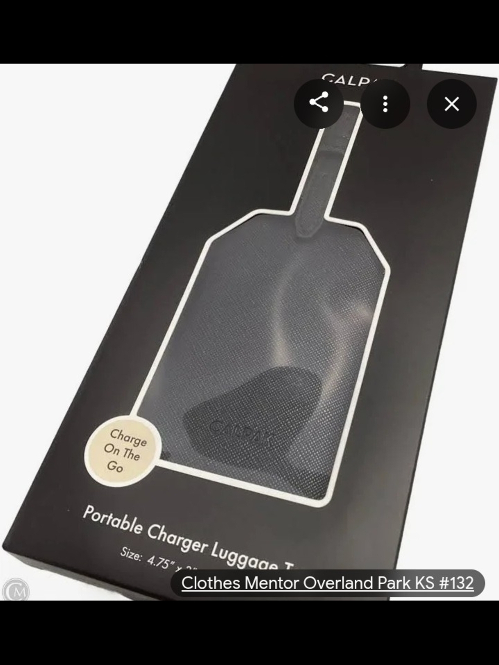 Calpak Portable Charger Luggage Tag in Black